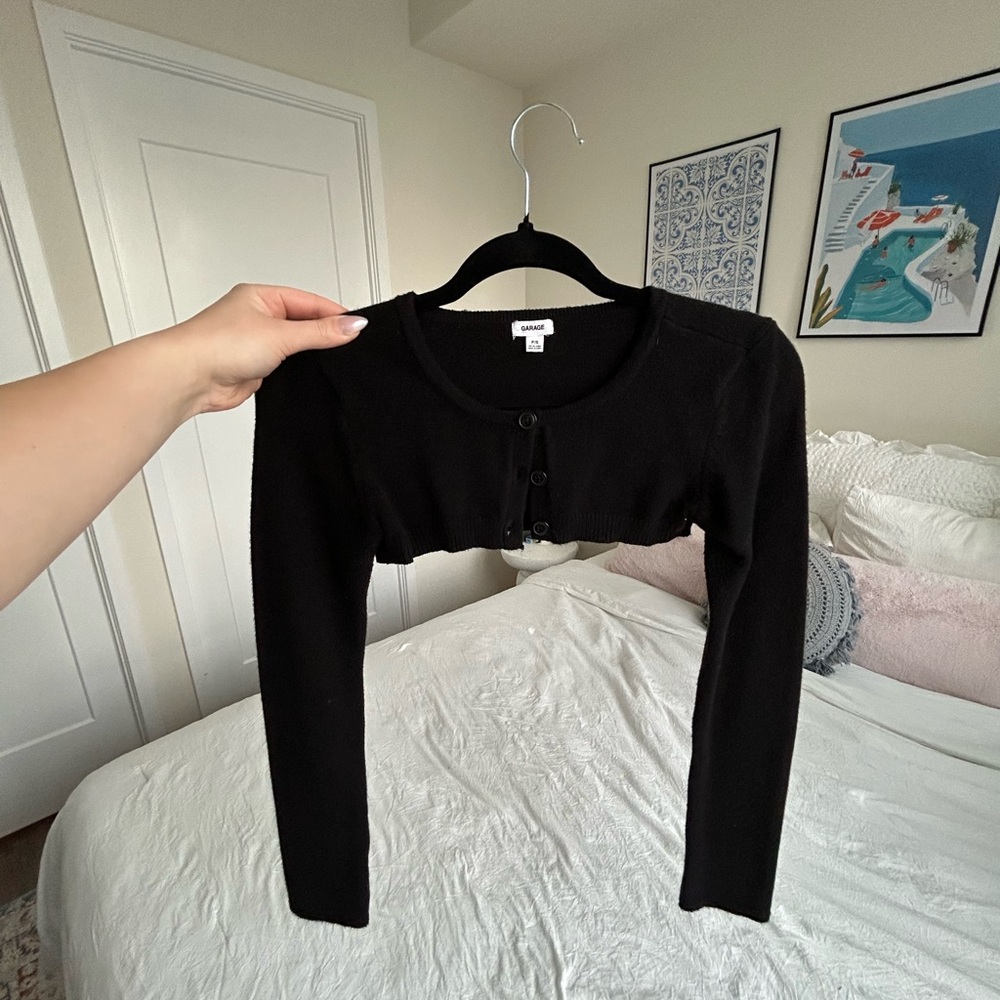 Garage Black Button-Up Shrug